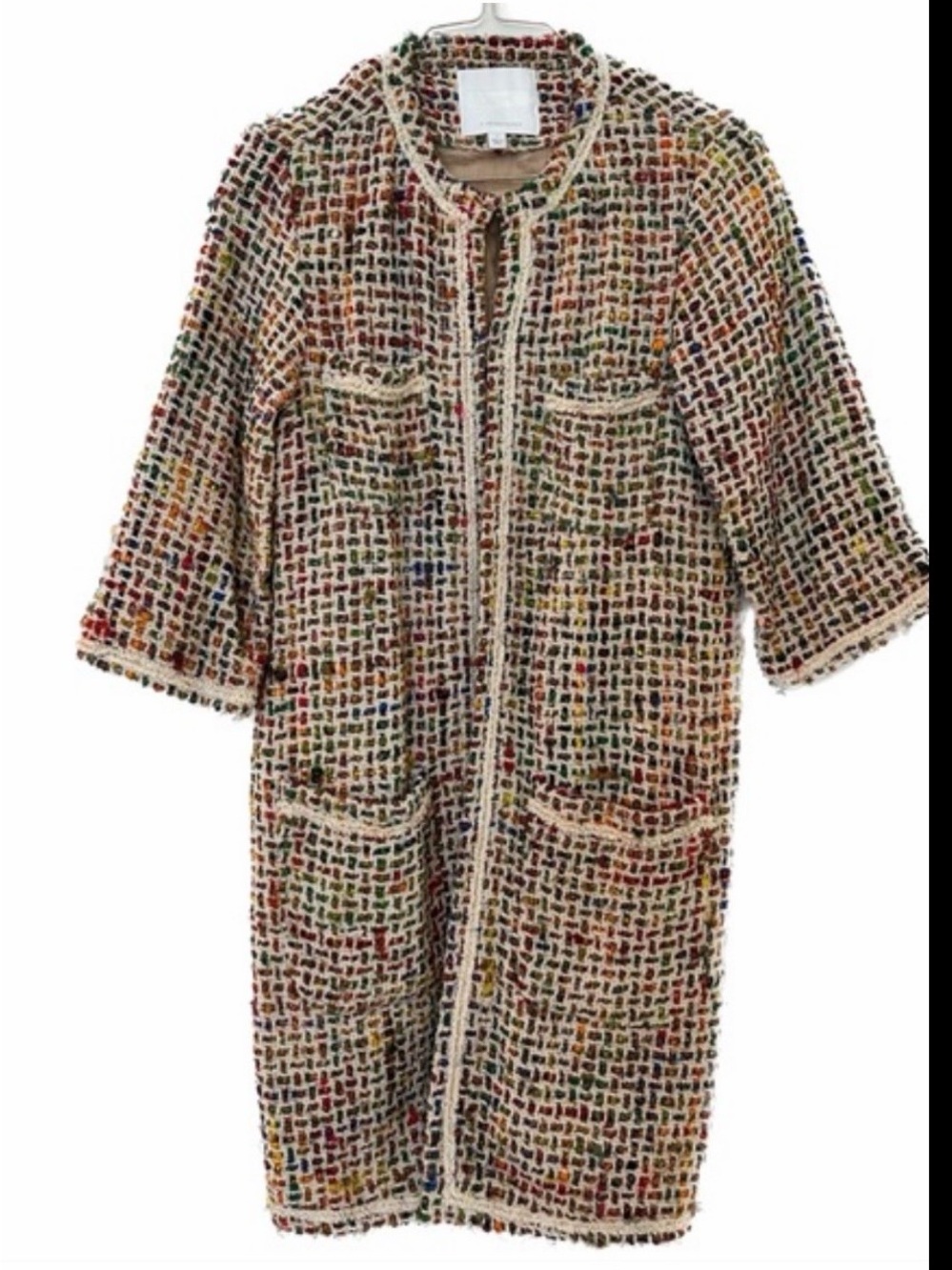 Anthropologie Multicolor Tweed Jacket with Cream Base